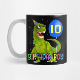 10 Years T-Rex Dino Boy 10Th Birthday Party Mug